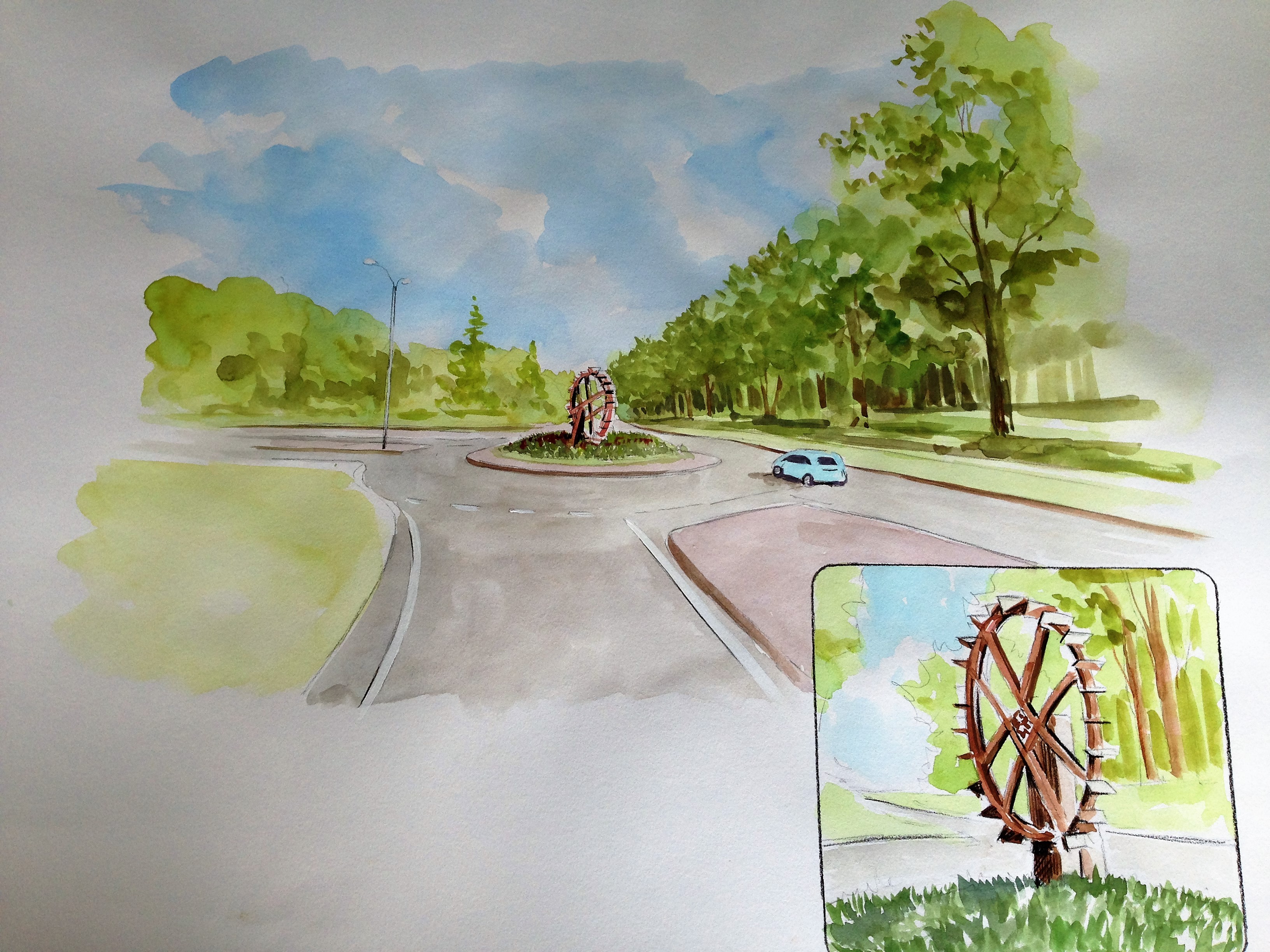 Lees meer over het artikel Project ‘Watermolenrad op rotonde’ afgerond door ….. Rietmolen.